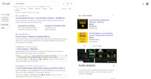 Audio Analysis Search Paid Search Engine Results